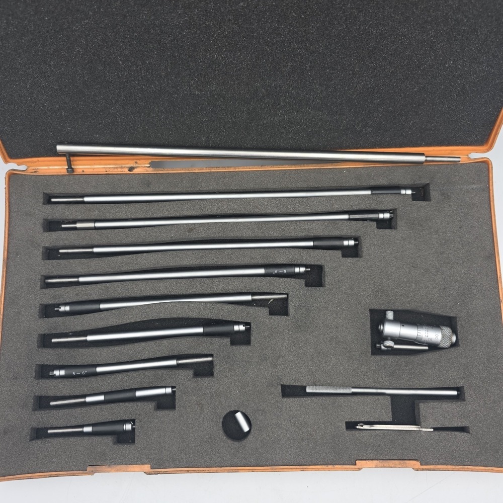 Mitutoyo No 141-133 ID Inside Micrometer Set, 2-12 Inches .001 Graduation